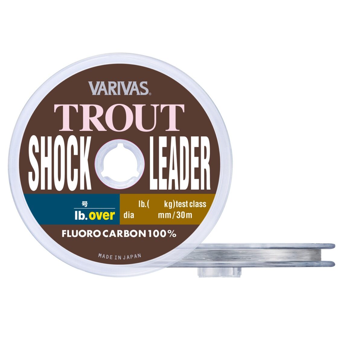 Fil Fluorocarbone Varivas Big Trout Shock Leader 12lb (5.4kg) - 30m, Diamètre 0.285mm - Pour Pêche Truite