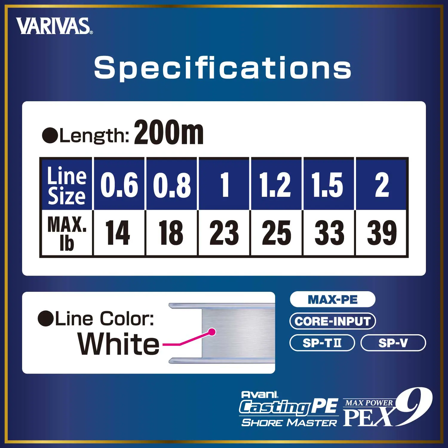 Avani Casting PE Max Power X9 SHORE MASTER – VARIVAS